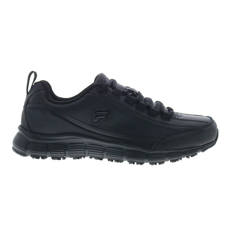 Fila Memory Radiance Slip Resistant Womens Black Athletic Work Shoes