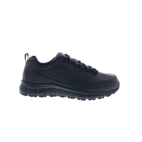 Fila Memory Radiance Slip Resistant Womens Black Wide Athletic Work Shoes