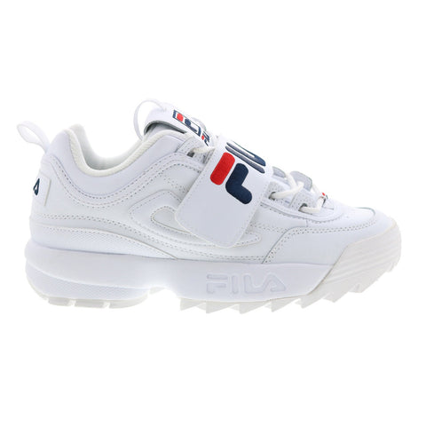 Fila Disruptor II Applique Womens White Leather Lifestyle Sneakers Shoes
