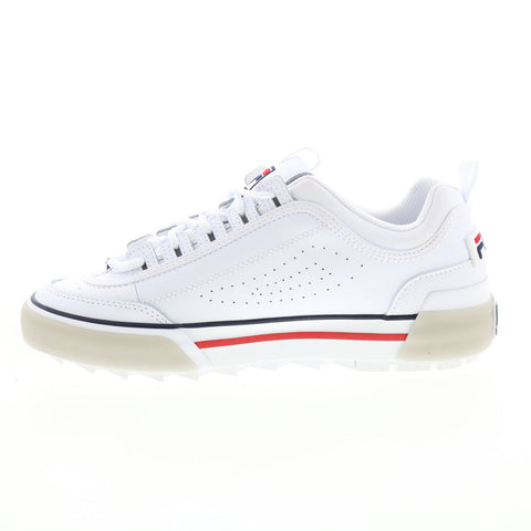 Fila Disruptor II Vulcanized Womens White Leather Lifestyle Sneakers Shoes