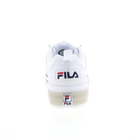 Fila Disruptor II Vulcanized Womens White Leather Lifestyle Sneakers Shoes