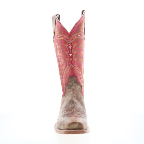 Outlaw Snip Toe 60003 Mens Brown Leather Slip On Western Boots