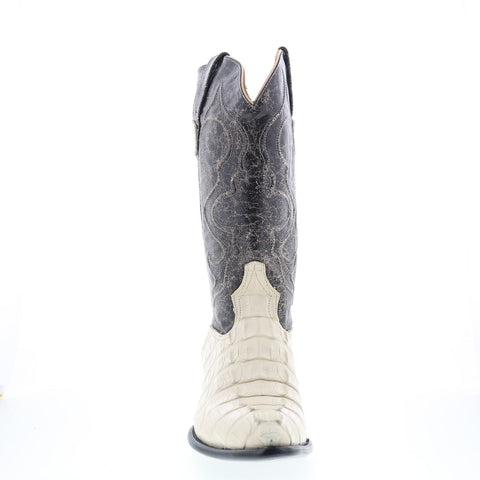 Wild West Caiman Tail Boots Med R Toe Mens White Cowboy Western Boots