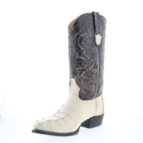 Wild West Caiman Tail Boots Med R Toe Mens White Cowboy Western Boots