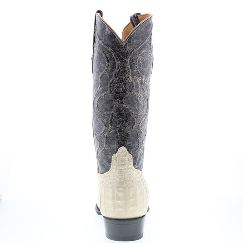 Wild West Caiman Tail Boots Med R Toe Mens White Cowboy Western Boots