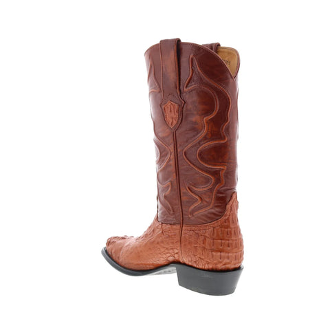 Wild West Caiman Hornback Boots Med R-Toe Mens Brown Cowboy Western Boots