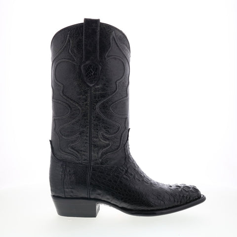 Wild West Caiman Hornback Boots M R Toe Mens Black Wide Cowboy Western Boots