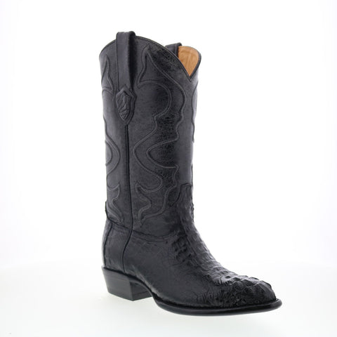 Wild West Caiman Hornback Boots M R Toe Mens Black Wide Cowboy Western Boots