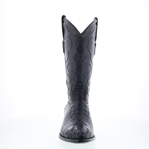 Wild West Caiman Hornback Boots M R Toe Mens Black Wide Cowboy Western Boots