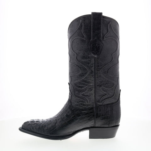 Wild West Caiman Hornback Boots M R Toe Mens Black Wide Cowboy Western Boots