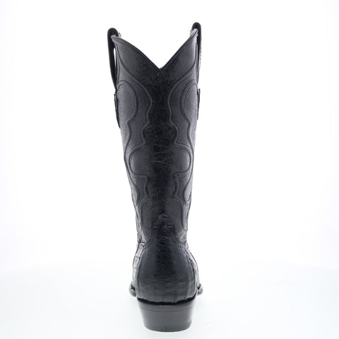 Wild West Caiman Hornback Boots M R Toe Mens Black Wide Cowboy Western Boots