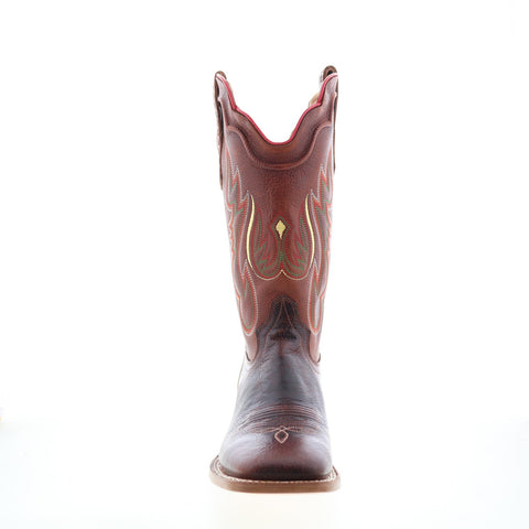 Outlaw Medium Square Toe 60123 Mens Brown Leather Slip On Western Boots