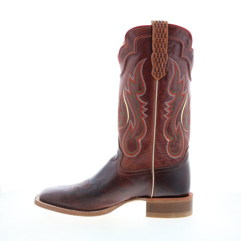 Outlaw Medium Square Toe 60123 Mens Brown Leather Slip On Western Boots