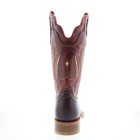 Outlaw Medium Square Toe 60123 Mens Brown Leather Slip On Western Boots