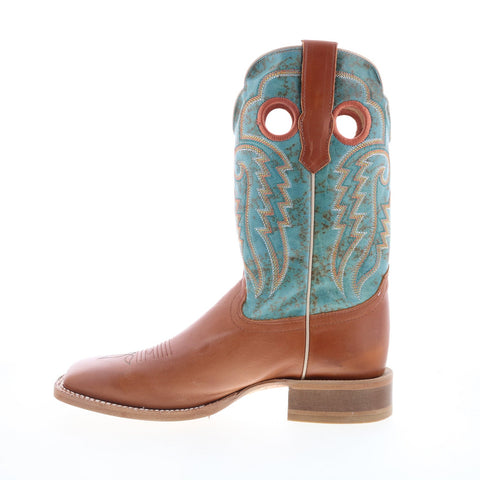 Outlaw Medium Square Toe 60126 Mens Brown Leather Slip On Western Boots