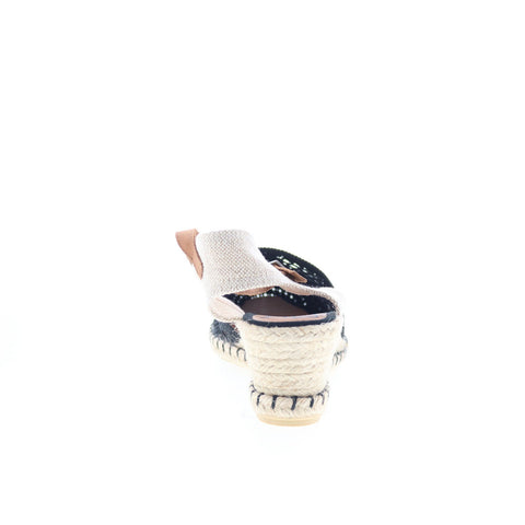 Miz Mooz May 601540252 Womens Blue Leather Wedges Sandals Shoes