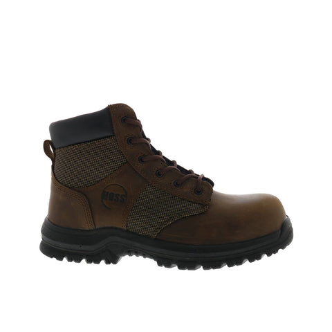 Hoss Mason 60245 Mens Brown Wide Leather Lace Up Work & Safety Boots