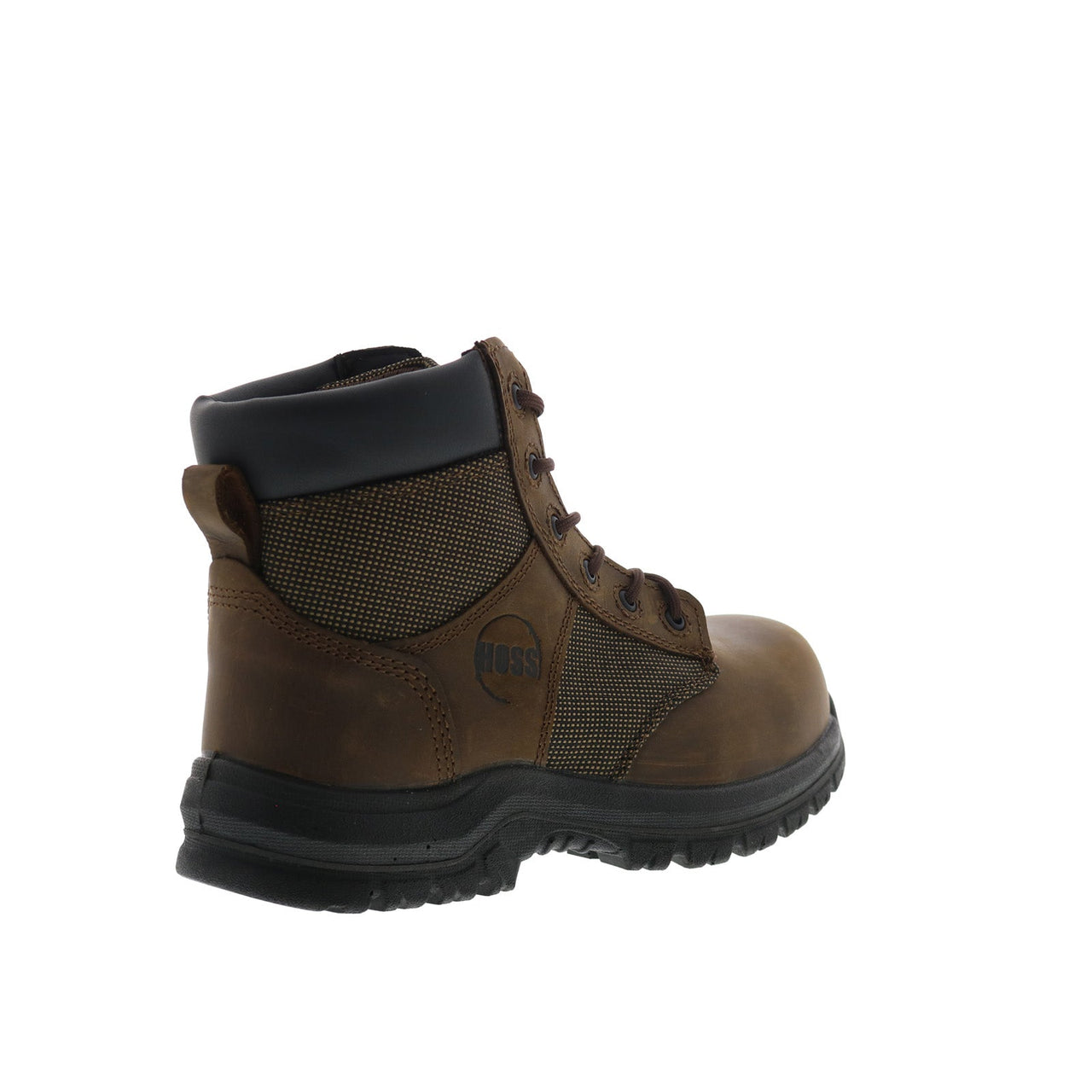 Hoss Range Soft Toe 61172 Men's Brown Leather Lace Up Work Boots – Ankle Height, M Width, Solid Pattern