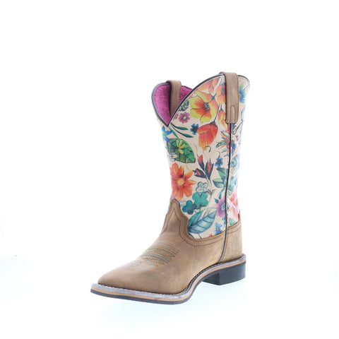 Smoky Mountain Boots Blossom Square Toe 6024 Womens Brown Western Boots