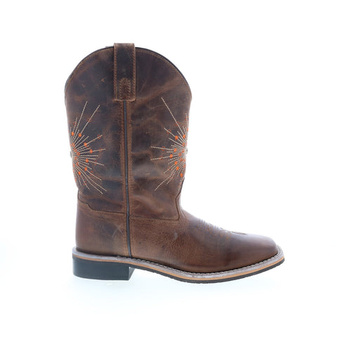 Smoky Mountain Boots Sunburst 6026 Womens Brown Leather Slip On Western Boots