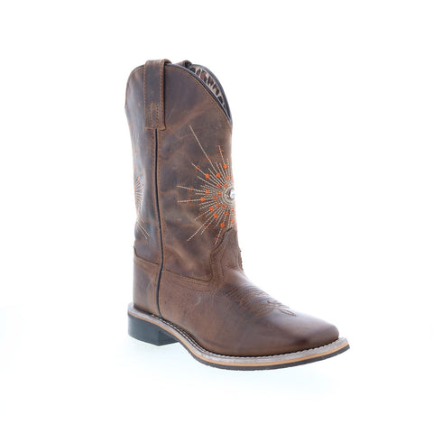 Smoky Mountain Boots Sunburst 6026 Womens Brown Leather Slip On Western Boots