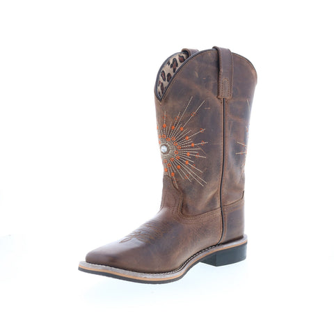 Smoky Mountain Boots Sunburst 6026 Womens Brown Leather Slip On Western Boots