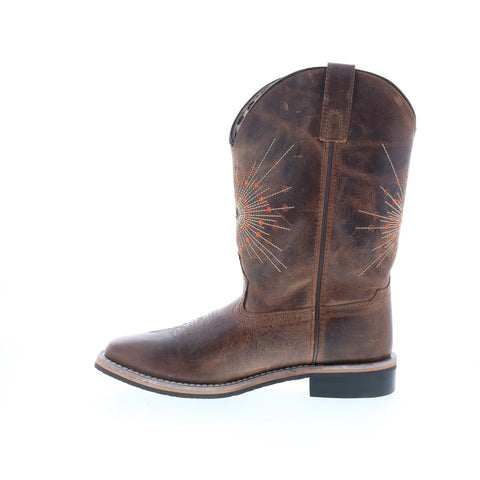 Smoky Mountain Boots Sunburst 6026 Womens Brown Leather Slip On Western Boots