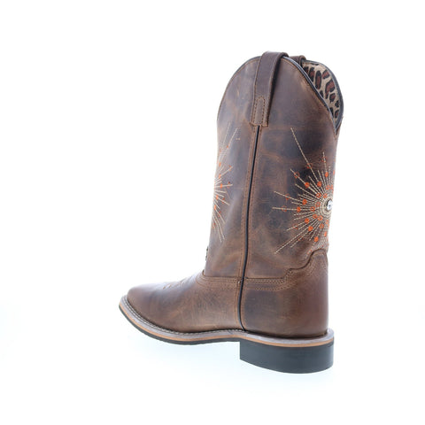 Smoky Mountain Boots Sunburst 6026 Womens Brown Leather Slip On Western Boots