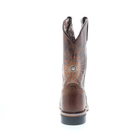 Smoky Mountain Boots Sunburst 6026 Womens Brown Leather Slip On Western Boots
