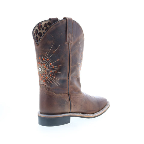 Smoky Mountain Boots Sunburst 6026 Womens Brown Leather Slip On Western Boots