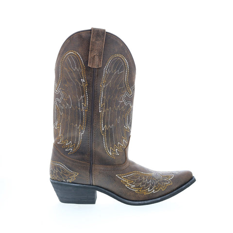 Smoky Mountain Boots Guardian 6028 Womens Brown Leather Slip On Western Boots