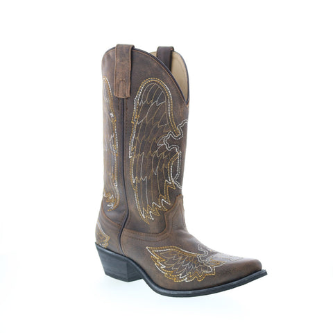 Smoky Mountain Boots Guardian 6028 Womens Brown Leather Slip On Western Boots