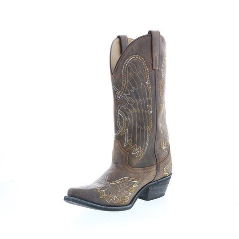 Smoky Mountain Boots Guardian 6028 Womens Brown Leather Slip On Western Boots