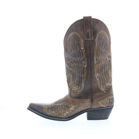Smoky Mountain Boots Guardian 6028 Womens Brown Leather Slip On Western Boots