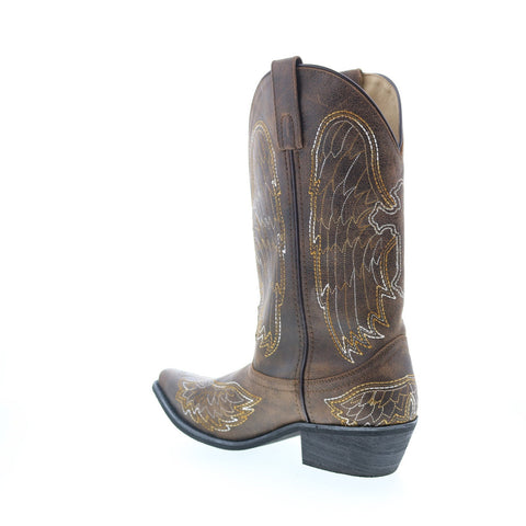 Smoky Mountain Boots Guardian 6028 Womens Brown Leather Slip On Western Boots