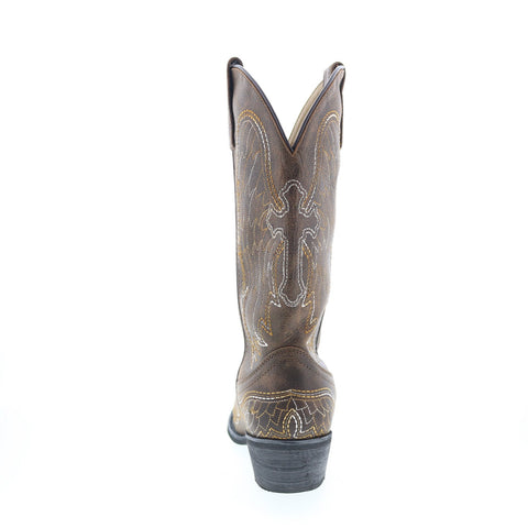 Smoky Mountain Boots Guardian 6028 Womens Brown Leather Slip On Western Boots