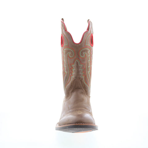 Outlaw Snip Toe 60301 Mens Brown Leather Slip On Western Boots