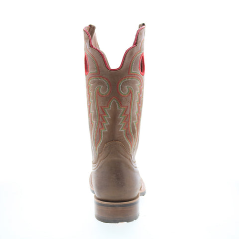 Outlaw Snip Toe 60301 Mens Brown Leather Slip On Western Boots