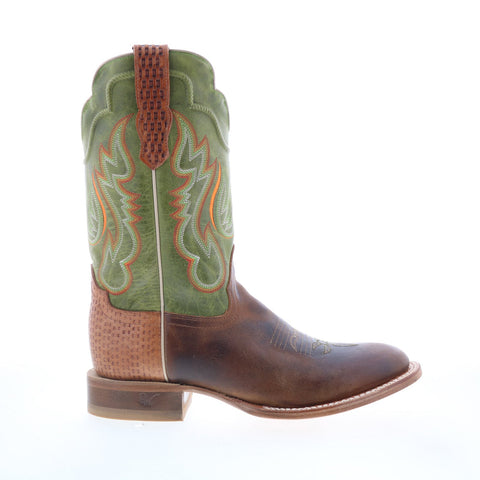 Outlaw Snip Toe 60303 Mens Brown Leather Slip On Western Boots