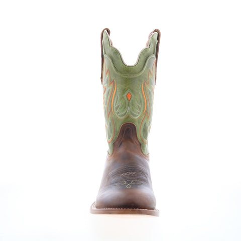 Outlaw Snip Toe 60303 Mens Brown Leather Slip On Western Boots