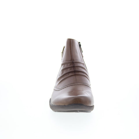 Earth Tahoe 60324OWW Womens Brown Wide Leather Zipper Casual Dress Boots