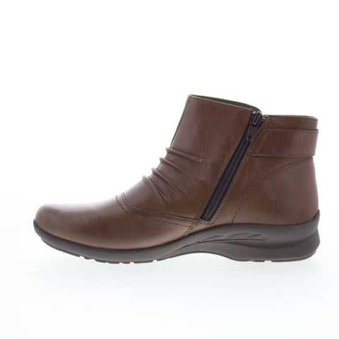 Earth Tahoe 60324OWW Womens Brown Wide Leather Zipper Casual Dress Boots