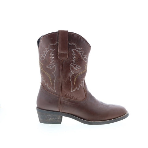 Smoky Mountain Boots Grove 6033 Womens Brown Leather Slip On Western Boots