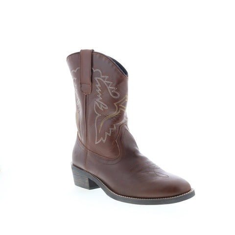 Smoky Mountain Boots Grove 6033 Womens Brown Leather Slip On Western Boots