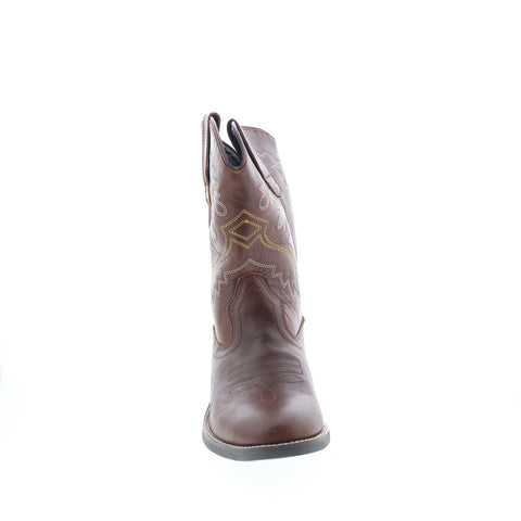 Smoky Mountain Boots Grove 6033 Womens Brown Leather Slip On Western Boots