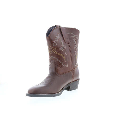 Smoky Mountain Boots Grove 6033 Womens Brown Leather Slip On Western Boots