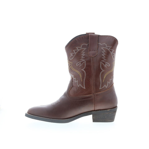 Smoky Mountain Boots Grove 6033 Womens Brown Leather Slip On Western Boots