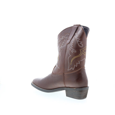 Smoky Mountain Boots Grove 6033 Womens Brown Leather Slip On Western Boots
