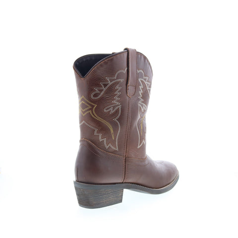 Smoky Mountain Boots Grove 6033 Womens Brown Leather Slip On Western Boots