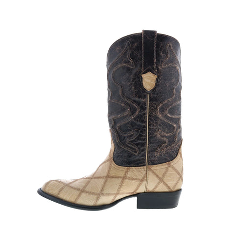 Wild West Ostrich Leg Boots XXX-Toe 603511 Mens Brown Cowboy Western Boots